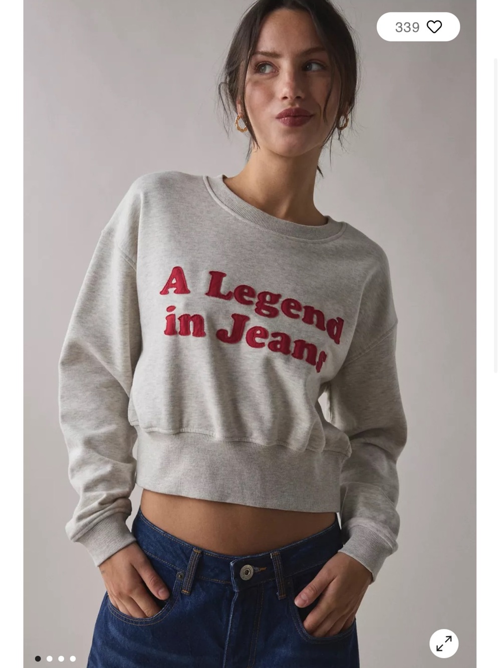 Wrangler Gray Crewneck Sweatshirt with Red Script